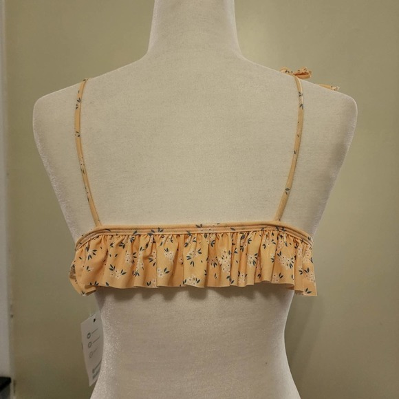 Farago The Label Lucia Triangle Bikini Top in Yellow Floral - NWT - Picture 5 of 12